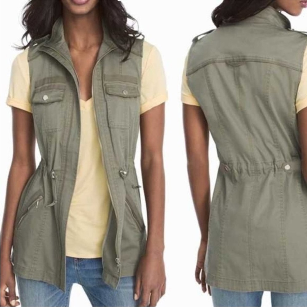 White House Black Market Sage Green Women's Vest - Picture 2 of 10